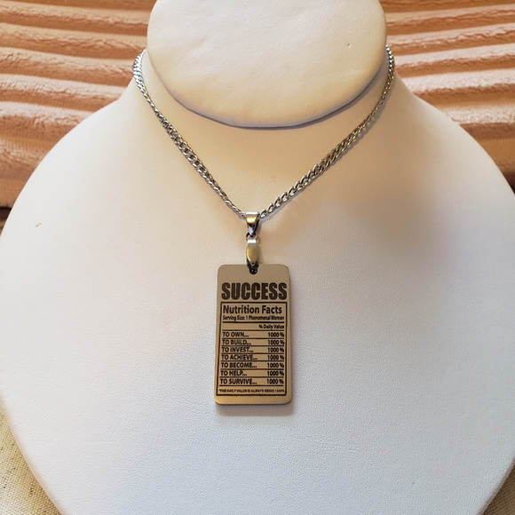 "SUCCESS" Nutrition Facts Pendant Necklace - Picture 3 of 7